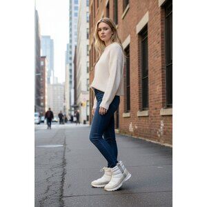 The North Face Thermoball Eco White Winter Boots (SKU#3095)